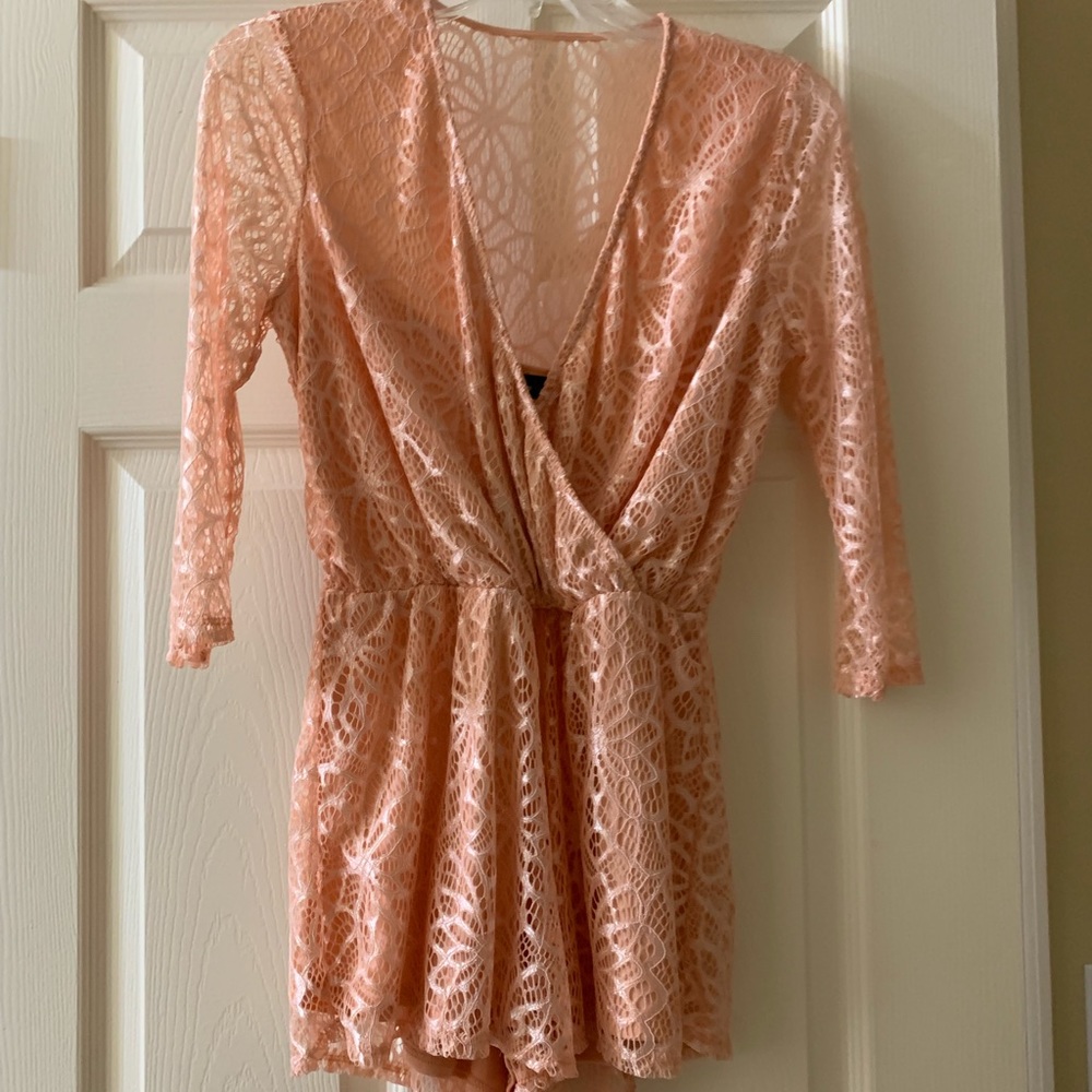 Lace short romper